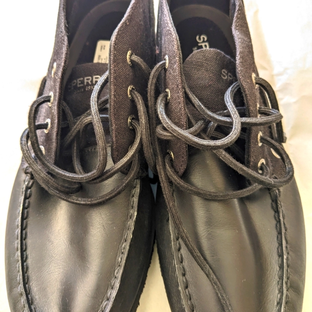 Sperry top-siders 3/4 leather and canvas sz 13